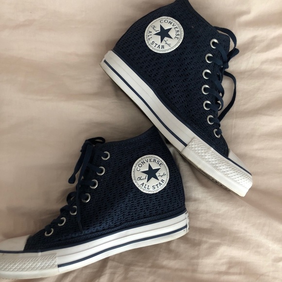 navy wedge converse